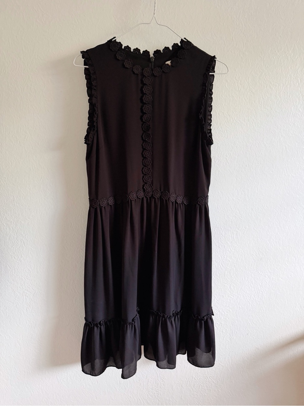 Kate spade Women's Black Sleeveless Crochet-Trim Dress
